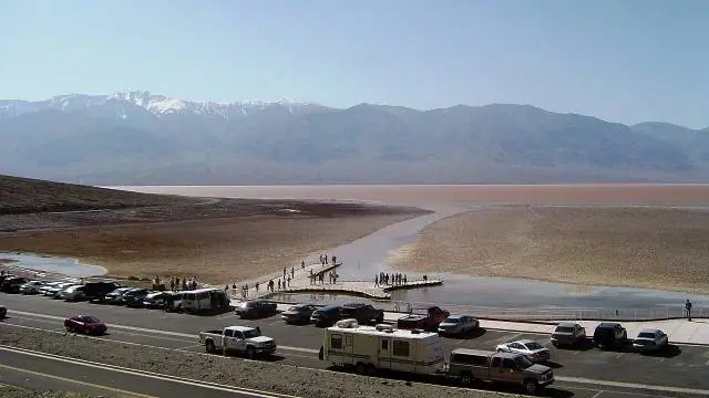 Walking out onto the salt flats of Badwater Basin – Death Valley National Park