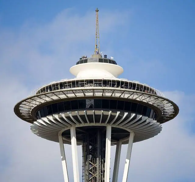 The top of the Space Needle in Seattle, Washington
